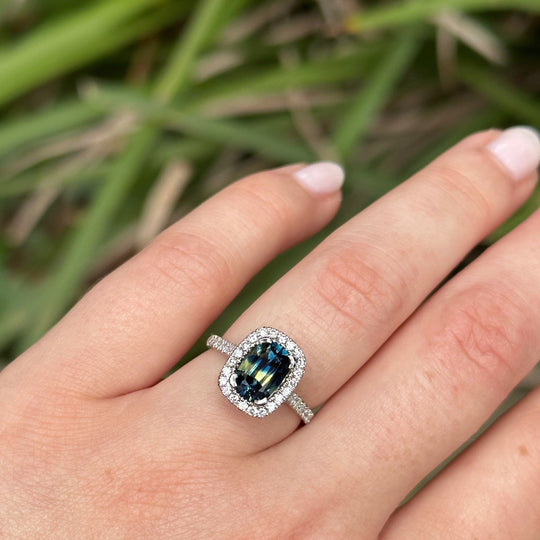 ‘Royale’ 1.99ct Australian Parti Sapphire & Diamond Platinum Ring Design