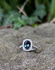‘Royale’ 1.99ct Australian Parti Sapphire & Diamond Platinum Ring Jason Ree Design