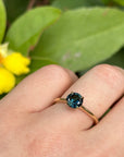 ‘Ines’ 1.26ct Blue Australian Sapphire & Fine Diamond Rail Ring Ring Jason Ree Design