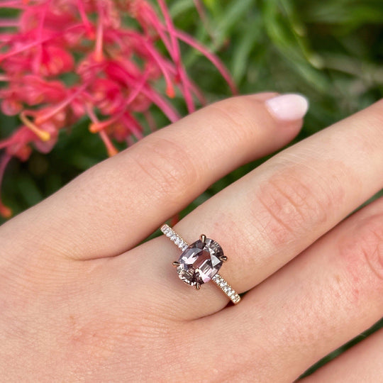 ‘Sugar Plum’ 2.48ct No Heat Madagascan Sapphire & Diamond Ring Ring Jason Ree Design