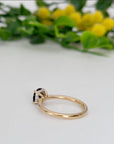 ‘Ines’ 1.26ct Blue Australian Sapphire & Fine Diamond Rail Ring Ring Jason Ree Design