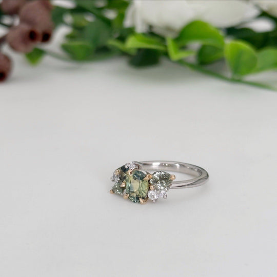 ‘Spatter Garden Party’ Australian Sapphire & Diamond Ring Ring Jason Ree Design 