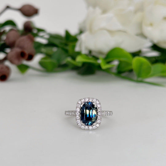 ‘Royale’ 1.99ct Australian Parti Sapphire & Diamond Platinum Ring Ring Jason Ree Design