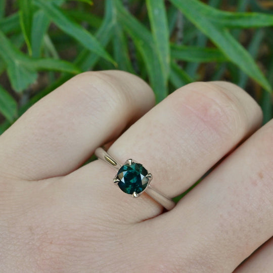 Australian Sapphire Platinum Solitaire Ring