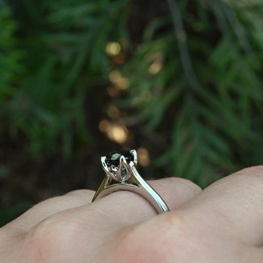 Australian Sapphire Platinum Solitaire Ring