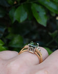 ‘Lillian’ 1.97ct Australian Green Emerald-Cut Sapphire & Diamond Ring Ring Jason Ree Design