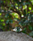 ‘Lillian’ 1.97ct Australian Green Emerald-Cut Sapphire & Diamond Ring Ring Jason Ree Design