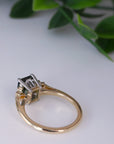 ‘Lillian’ 1.97ct Australian Green Emerald-Cut Sapphire & Diamond Ring Ring Jason Ree Design