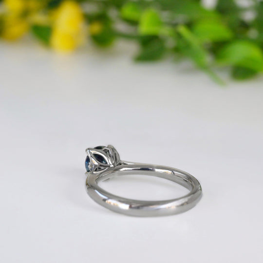 Australian Sapphire Platinum Solitaire Ring