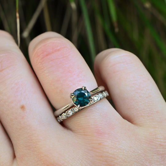 Australian Sapphire Platinum Solitaire Ring