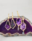 ‘Summit’ Amethyst Yellow Gold Earrings Earrings Jason Ree Design