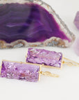 ‘Crevasse’ Yellow Gold Amethyst Earrings Earrings Jason Ree Design