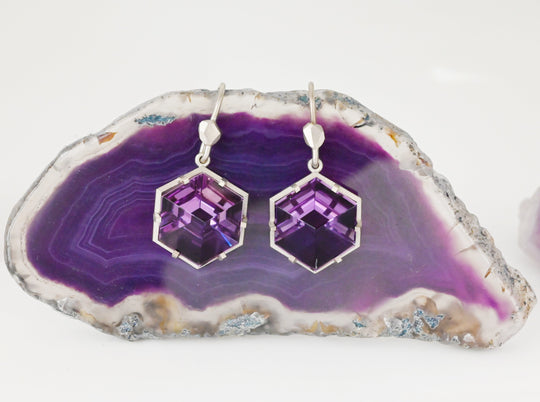 ‘Plateau’ Amethyst White Gold Earrings Earrings Jason Ree Design