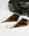 ‘Abyss’ Smokey Quartz & Diamond White Gold Earrings Earrings Jason Ree Design