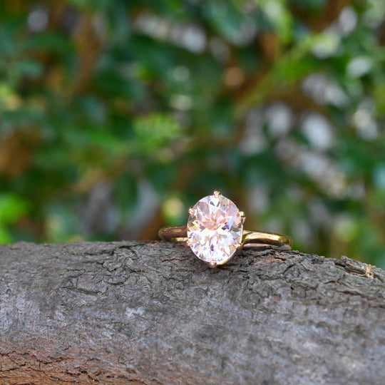 ‘Rumpus’ 2.28ct Morganite 18ct Rose Gold Ring on branch