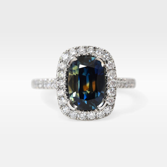 ‘Royale’ 1.99ct Australian Parti Sapphire & Diamond Platinum Ring Ring Jason Ree Design