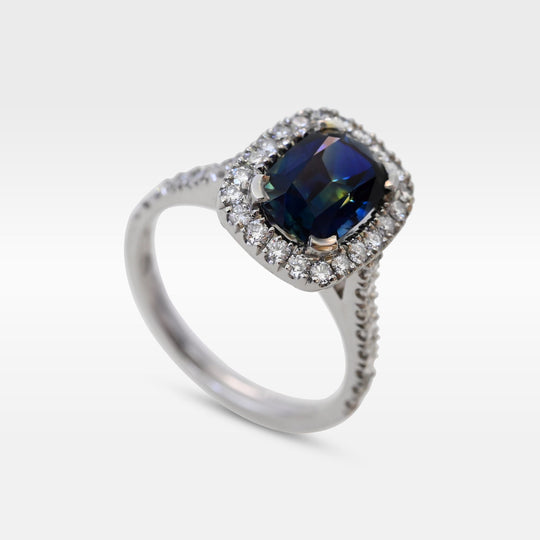 ‘Royale’ 1.99ct Australian Parti Sapphire & Diamond Platinum Ring Ring Jason Ree Design