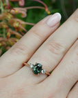 ‘Riverina’ 1.23ct Green Australian Sapphire & Diamond Rose Gold Ring