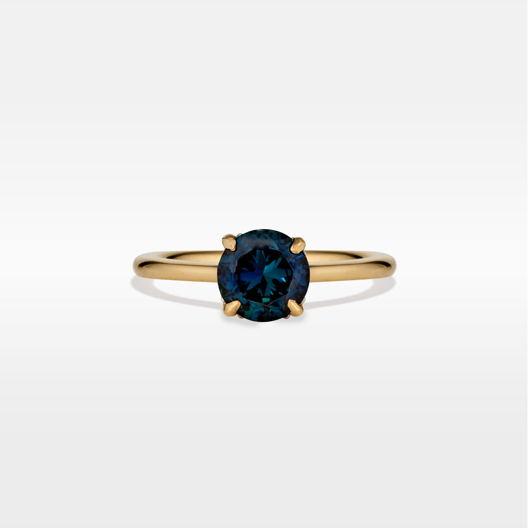 ‘Ines’ 1.26ct Blue Australian Sapphire & Fine Diamond Rail Ring Ring Jason Ree Design