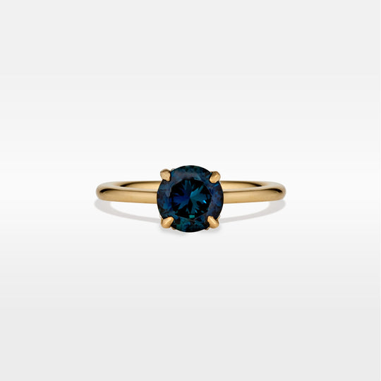 ‘Ines’ 1.26ct Blue Australian Sapphire & Fine Diamond Rail Ring Ring Jason Ree Design