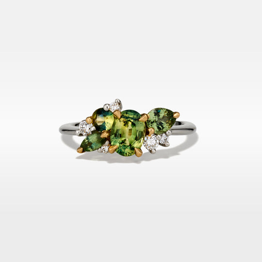 ‘Spatter Garden Party’ 1.98cts Australian Sapphire & Diamond Ring Ring Jason Ree Design
