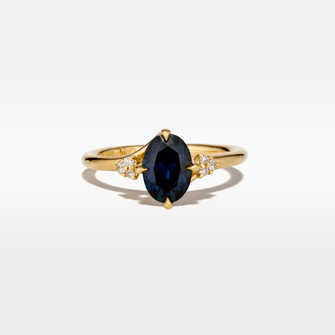 ‘Remy’ 1.23ct Blue Green Australian Sapphire & Diamond Ring Ring Jason Ree Design
