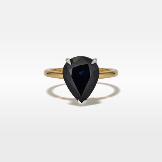 ‘HighWire Tear-drop’ 3.52ct Pear-cut Australian Dark Blue Sapphire Ring Ring Jason Ree Design