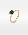 ‘Ines’ 1.26ct Blue Australian Sapphire & Fine Diamond Rail Ring Ring Jason Ree Design