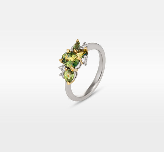 ‘Spatter Garden Party’ 1.98cts Australian Sapphire & Diamond Ring Ring Jason Ree Design