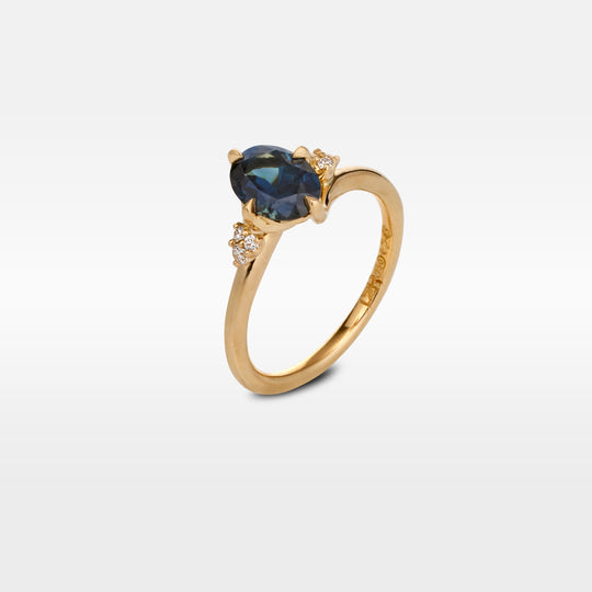 ‘Remy’ 1.23ct Blue Green Australian Sapphire & Diamond Ring Ring Jason Ree Design
