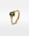 ‘MiMi’ 1.24ct Oval Cut Green Australian Sapphire & Diamond Yellow Gold Ring Ring Jason Ree Design