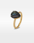 ‘HighWire Tear-drop’ 3.52ct Pear-cut Australian Dark Blue Sapphire Ring Ring Jason Ree Design