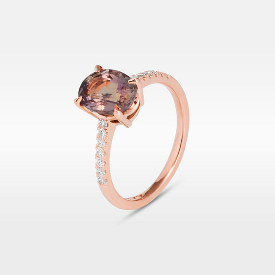 ‘Sugar Plum’ 2.48ct No Heat Madagascan Sapphire & Diamond Rose Gold Ring Ring Jason Ree Design