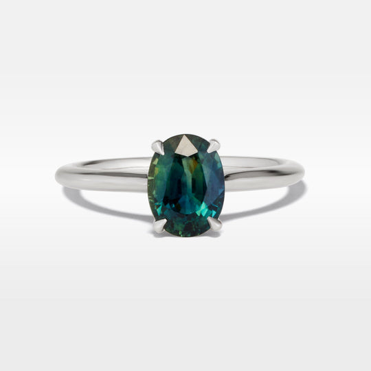 "HighWire" 1.69ct Teal Australian Sapphire Platinum Ring Ring JasonRee