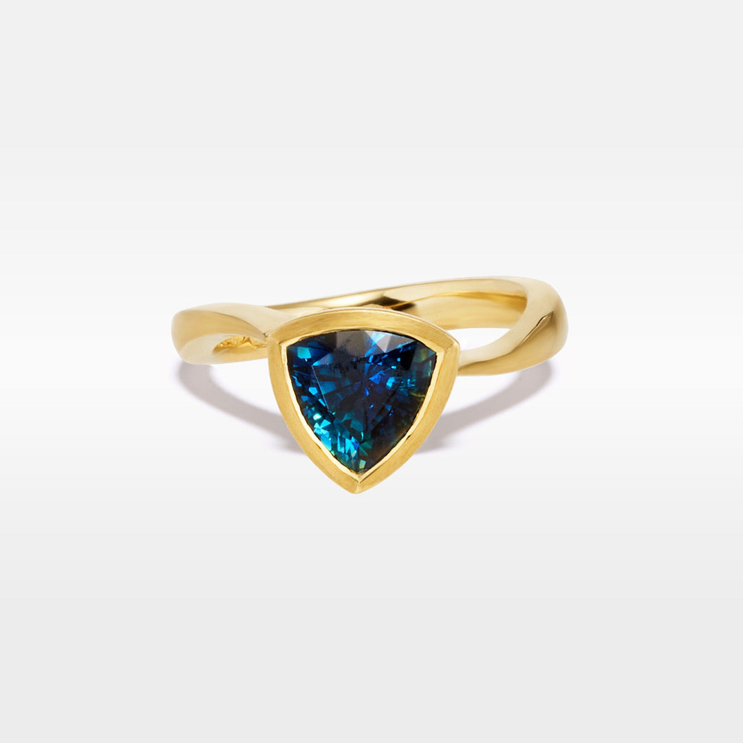 "Tangent" 1.78ct Australian Blue Trilliant Sapphire Ring Ring JasonRee