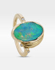 ‘Gumleaf’ 1.90ct Australian Crystal Opal 18ct Yellow Gold Ring Ring Jason Ree Design