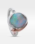 ‘Gumleaf’ 2.41ct Australian White Opal Platinum Ring Ring Jason Ree Design