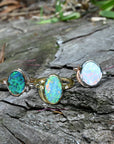 ‘Gumleaf’ 1.90ct Australian Crystal Opal 18ct Yellow Gold Ring Ring Jason Ree Design