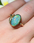 ‘Gumleaf’ 1.90ct Australian Crystal Opal 18ct Yellow Gold Ring Ring Jason Ree Design