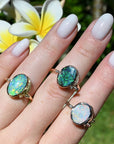 ‘Gumleaf’ 3.17ct Australian Blue/Green Boulder Opal Rose Gold Ring Jason Ree Design