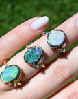 ‘Gumleaf’ 2.41ct Australian White Opal Platinum Ring Ring Jason Ree Design