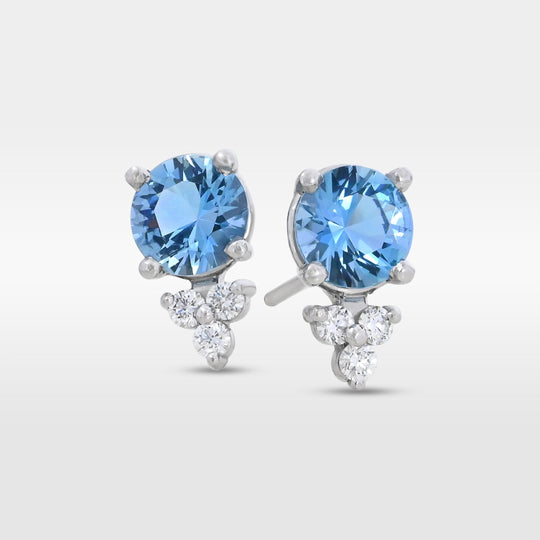 ‘Trinity’ Aquamarine & Diamond Platinum Earrings Earrings Jason Ree Design