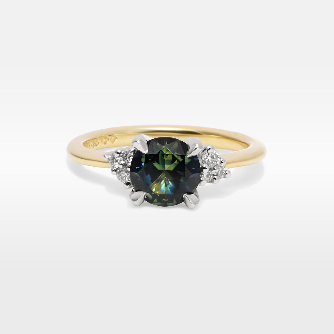 ‘Thea’ 1.21ct Australian Parti Sapphire & Diamond 18ct Yellow Gold Ring Ring Jason Ree Design