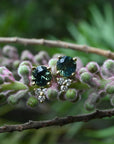 ‘Trinity’ Australian Green Sapphire & Diamond 18ct Yellow Gold Earrings Earrings Jason Ree Design