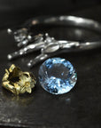 ‘Talia’ Aquamarine & Diamond Platinum Ring Ring Jason Ree Design