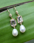 ‘Chevron’ Morganite Rose Gold & Pearl Earrings Jason Ree Design