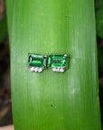 ‘Royce’ Tsavorite Garnet & Diamond Platinum Earrings Earrings Jason Ree Design