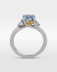 ‘Talia’ Aquamarine & Diamond Platinum Ring Ring Jason Ree Design