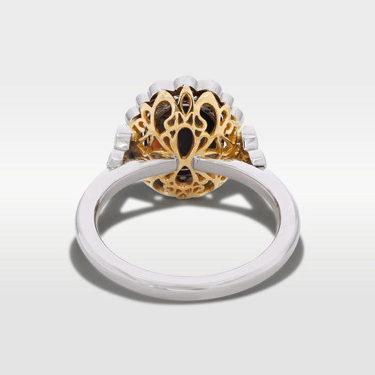‘Venetia’ 2.57ct Australian Black Opal & Diamond Platinum & 22ct Gold Ring Ring Jason Ree Design