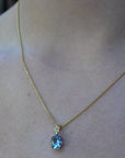 ‘Talia’ 0.97ct Fine Blue Aquamarine Gold & Platinum Necklace Necklace Jason Ree Design